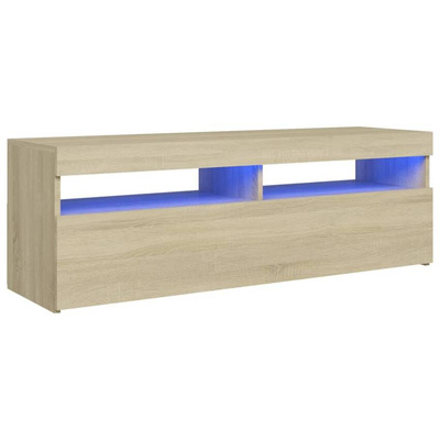 Szafka pod TV z oświetleniem LED, dąb sonoma, 120x35x40 cm vidaXL
