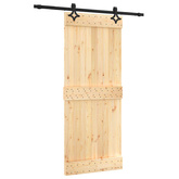 Drzwi przesuwne Naturalny i czarny 85 x 210 cm