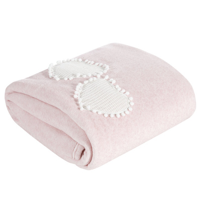 Koc Heart różowy 150x200