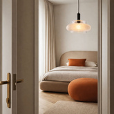 BRIZI lampa wisząca czarny 1x40W E27 klosz bezbarwny+mrożony