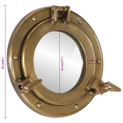 vidaXL Lustro wiszące w kształcie bulaja, Ø23 cm, aluminium i szkło