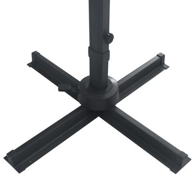 Parasol z LED i aluminiowym słupkiem, 400x300 cm, antracytowy
