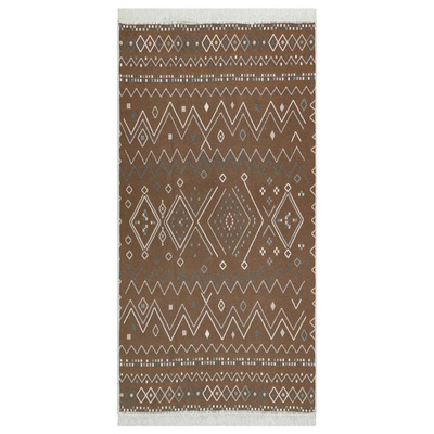 vidaXL Dywanik beżowo-niebieski 80x150 cm bawełniany