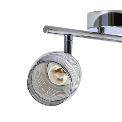 Lampa sufitowa MILTON listwa ze szklanymi kloszami regulowana 2-punktowa do kuchni