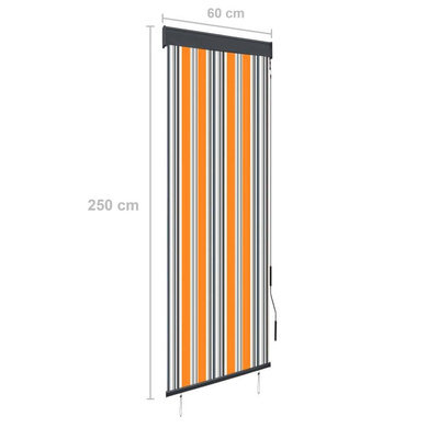 vidaXL Roleta zewnętrzna, 60x250 cm, żółto-niebieska