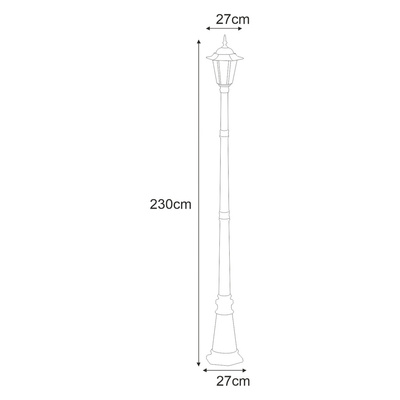 Lampa ogrodowa stojąca K-7064A/1 CZARNY/ZŁOTY z serii STANDARD