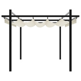 Altana ogrodowa ze zwijanym dachem, kremowa, 3x3 m, aluminium