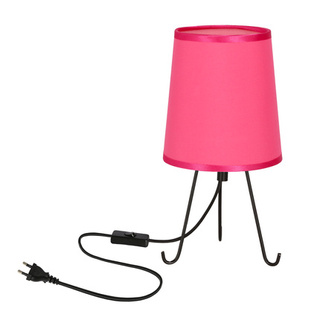 Lampka nocna Smally metalowa z abażurem różowym E14 lampa stołowa