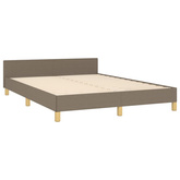 vidaXL Rama łóżka z zagłówkiem, taupe, 140x190 cm, obita tkaniną