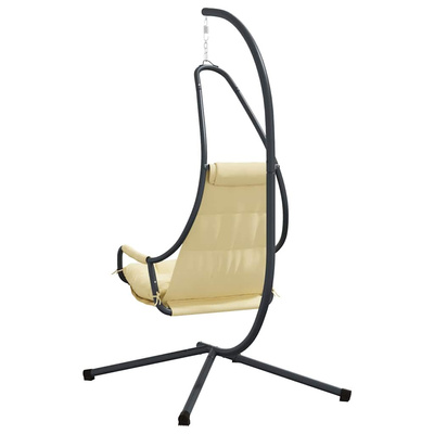 Wiszące krzesło jajo Beżowy 94 x 107 x 196,5 cm Stal