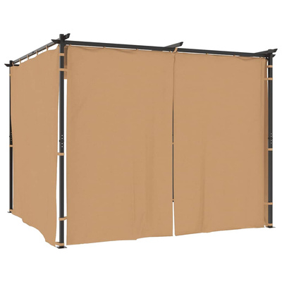 Altana ogrodowa z zasłonami, 3 x 3 m, antracytowa, stal