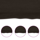 Półka, ciemnobrązowa, 160x60x(2-4) cm, wykończone drewno dębowe