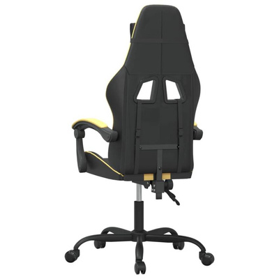 vidaXL Obrotowy fotel gamingowy, czarno-złoty, sztuczna skóra model standard