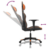 vidaXL Fotel gamingowy, czarno-pomarańczowy, sztuczna skóra model standard