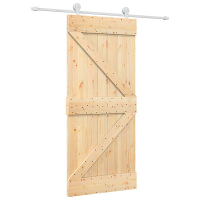 Drzwi przesuwne 90 x 210 cm Lite drewno sosnowe