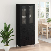 Highboard 2 szt. Czarny Dąb 69,5 x 34 x 180 cm