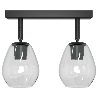 Reflektor sufitowy Czarny 33 x 13 x 26 cm Szkło i Metal