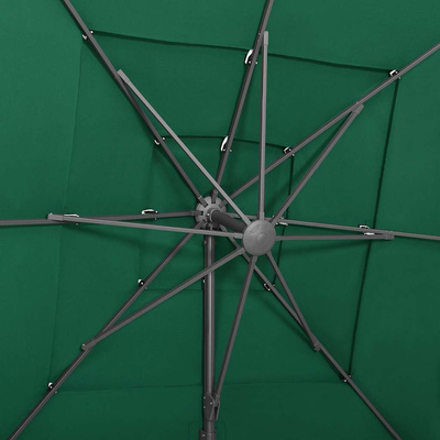 4-poziomowy parasol na aluminiowym słupku, zielony, 250x250 cm