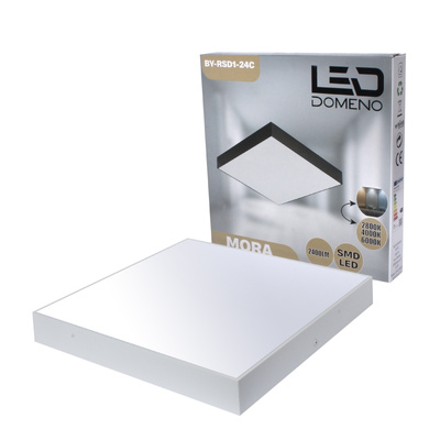 Lampa Panel Natynkowa Mora 30x30 24W IP44 czarna BY-RSD1-24C