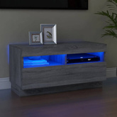 vidaXL Szafka pod TV z oświetleniem LED, szary dąb sonoma, 80x35x40 cm