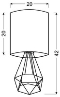 Lampka nocna Graf kremowa z abażurem metalowa lampa stołowa