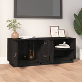 vidaXL Szafka pod TV, czarna, 105x34x40 cm, lite drewno sosnowe