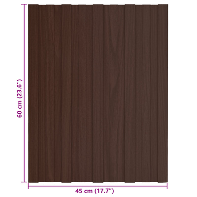 Panel dachowy 12 pcs brązowy 60 x 45 cm Stal galwanizowana
