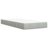 Łóżko Box Spring z materacem i LED jasnoszary 80 x 200 cm Welur
