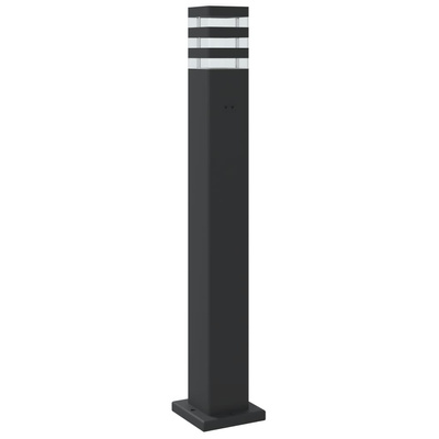 Zewnętrzna lampa stojąca z czujnikiem, czarna, 80 cm, aluminium