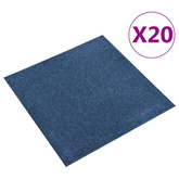 vidaXL Podłogowe płytki dywanowe, 20 szt., 5 m?, 50x50 cm, niebieskie
