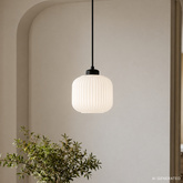 ESTILO lampa wisząca czarny 1x40W E27 klosz biały