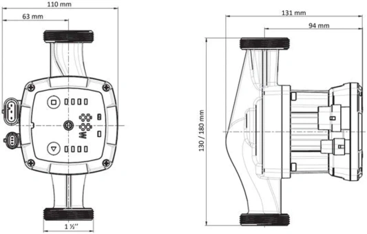 Pompa obiegowa CO 25/6-180 mm PROV – elektroniczna, energooszczędna, sterowanie PWM