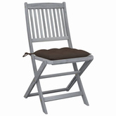 vidaXL Składane krzesła ogrodowe, 6 szt., poduszki, drewno akacjowe