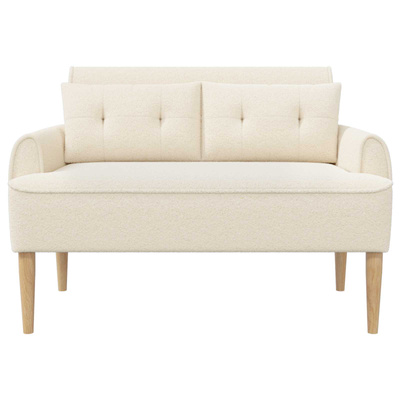 Sofa dwuosobowa z guzikowym pikowaniem kremowy 117 x 67 x 77 cm