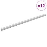 Drążek do szafy 12 pcs Srebrny 664 x 15 x 29 mm Stop Aluminium