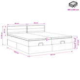 Łóżko z pojemnikiem i materacem LED Ciemnoszary 160 x 200 cm