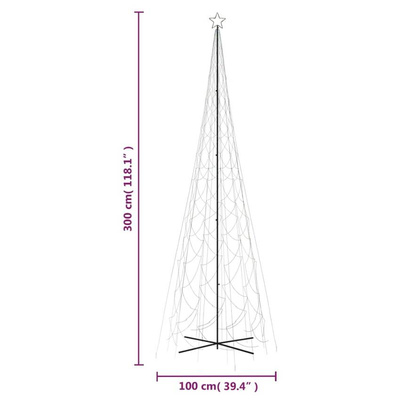 vidaXL Choinka stożkowa, 3000 kolorowych diod LED, 230x800 cm