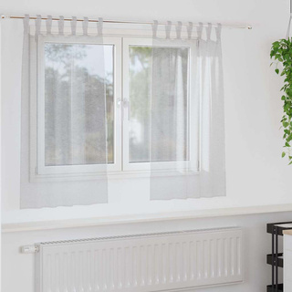 Firany Voile 2 pcs Jasnoszary 140 x 140 cm Poliester