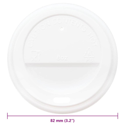 Pokrywki do kubków papierowych do kawy, Ø80 mm, 8oz, 1000 szt.