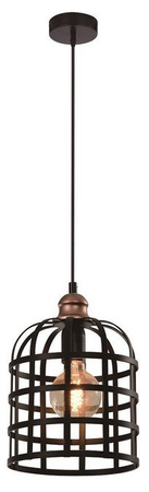 Lampa wisząca czarna/miedziana metalowa 40W E27 Soleto 31-78452