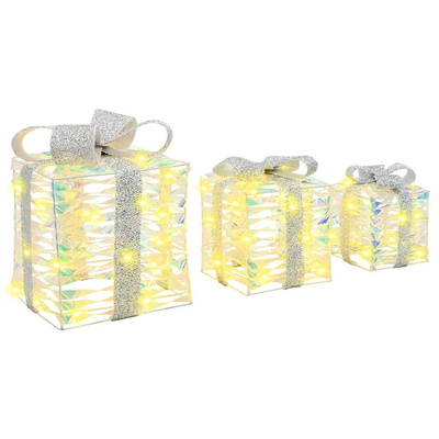 Pudełko Prezentowe 3 pcs Ciepła biel 20 x 20 x 20 cm PET