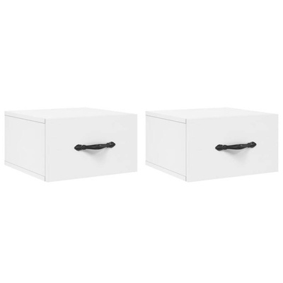 vidaXL Wiszące szafki nocne, 2 szt., białe, 35x35x20 cm model standard