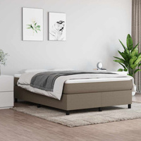 vidaXL Łóżko kontynentalne z materacem, taupe, tkanina, 140x190 cm wariant 10