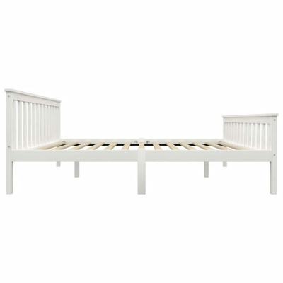 vidaXL Rama łóżka, biała, lite drewno sosnowe, 160 x 200 cm model standard