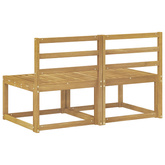 2 Sztuka Środkowa sofa ogrodowa Lite Drewno Akacji Biały