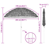 Parasol plażowy Naturalny 205 x 205 x 210 cm Poliester i Stal