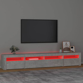 Szafka pod TV z oświetleniem LED, szarość betonu, 240x35x40 cm vidaXL