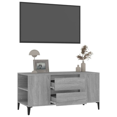 Szafka pod TV, szary dąb sonoma, 102x44,5x50 cm vidaXL