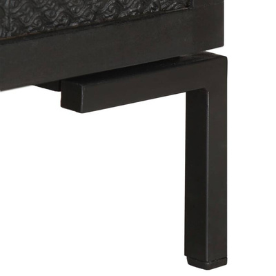vidaXL Szafka pod TV, czarna, 115x30x46 cm, lite drewno mango