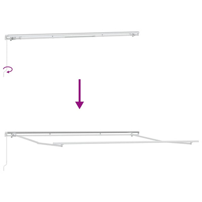 Ręcznie zwijana markiza, brązowa, 400x300 cm